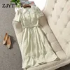 High Quality Europe Fashion Woman Clothes Runway Designers Summer Short Sleeve Lace Collar Print Sweet Casual Dress 210601