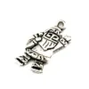 100Pcs Antique Silver Alloy Santa Claus Charm Pendant For Jewelry Making Bracelet Necklace DIY Findings 12.8x23mm A-643