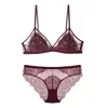 NXY cockrings sexy set Soft Triangle Cup Wireless Bra Set Sexy Lace Mesh and Panties Thin Lined Transparent Underwear Women Lingerie 1127 1123