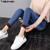 Womans kasjmier warme jeans voor vrouwen hoge taille jeans vrouw vrouwelijke winter dikke jeans denim potlood broek Jean femme mujer 210519