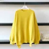 H.SA повседневная негабаритный полосатый свитер Женщины нерегулярные подол с длинным рукавом свободные пуловер зима вязаные дамы желтый джемпер 210417