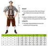 Męskie dresy męskie kostium odzież Dorośli Oktoberfest Niemiecki Bawarski Spodenki Outfit Kombinezon Koszula Koszulka Hat Suspenders Ustaw Halloween