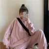 Zestawy damskie Dresy Upadek Stylowa Kobieta Casual Długim Rękawem Outfit Sweet Urzzang Spodnie Basic Ins Teens Outwear Baggy Harajuku X0428