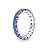 Bijoux de créateurs 925 Bague de mariage en argent Perle Fit Pandora Bague Saphir Perle Amour Coeur Bleu Zircone Cubique Diamants Européen Styl220m