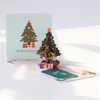 En gros Noël Pop-up Carte De Voeux 3D Stéréo Arbre De Noël À La Main Carte Postale Creative Bénédiction Cartes Nouvel An Anniversaire Cadeau