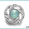 Charm Jewelrycharm Bracelets 10Pcs / Lot 18Mm Snap Buttons Jewelry Full Crystal Flower Snaps Fit Button Bracelet Bangle Diy Charm1 Drop Delive