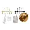 Hooks & Rails Nordic Style Golden Geometry Wall Decoration Hanging Hook Clothes Hat Key Metal Storage Hanger For Home
