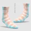 New Gradient Color Couples Tie-dye Men and Women Socks Cotton Vortex Funny Two-color stitching Soft Happy Fashion Girls Sockings