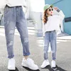 Girls Pants Autumn Teenage Ripped Jeans for Hole Pencil 8 10 12 Y Student Children Casual Kids Trousers 210909256J7551883