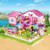 896pcs City Girl Friends Big Garden Villa Model Building Blocks Brick Yacht Playmobil Bricks High Tech Toys For Children Gifts Q0624