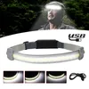 Led Headlamp Builtin Battery Rechargeable Headlight Head Waterproof Lamp White Red Lighting For Camping Working Headlamps2406324