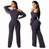 Women's Jumpsuits & Rompers Sexy Elegant Strappy Long Playsuits Trouser Plus Size Straight Pants Clubwear Bodysuits With Belt