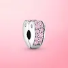 Серебряная застежка 925 стерлингового серебра CZ Pave Clip Charm Daisy Beads Plactper Fit Pandora браслет ювелирных изделий клип