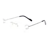 Lunettes de soleil de créateurs polarisés à la mode pour hommes femmes carrés carrés rétro sans cadre, verres de soleil femme homme transparent sport polyvalent 281Q