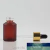 Flacone contagocce in vetro gelo Olio essenziale rosso rosa 15ML Flacone da 30ML Contenitore per imballaggio siero essenza cosmetica 20 pz / lotto