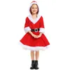 Mascotte bambola costume ragazze ragazze natalizi Babbo Natale con cappuccio vet cinghia del vet set mascherato per bambini finta outfit in costume da gioco