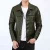 Hommes PU Vestes en cuir Slim Fit Manteau Solide Veste d'affaires Mode Mâle Outwear Casual Biker Moto LM101 211110