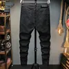 Men039s jeans nero di lusso europeo europeo Highquality Motorcycle Rider Antique Hole Brand Pants Boys Top Hiphop Level Slim A2360617