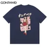 T-Shirts Streetwear Japanische Anime Cartoon Mädchen T-Shirts Hemden Hallo pHop Casual Baumwolle Harajuku Lose Mode T-Shirts Tops 210602