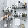 Punch-free Bathroom Shelf Shampoo Cosmetic Towel Storage Rack Organizer Bath Corner Holder Household Items Accessories 211102