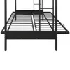 STOCK US Twin sur un lit superposé en métal complet, multifonctions, meubles de chambre à coucher noir A34 A42