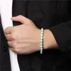6mm Blau Weiß Türkis Stein Armband Weibliche Perlen Charme Yoga Energie Armbänder Schmuck Frauen Männer Geschenke