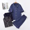 Mäns Sleepwear Summer Modal Short-Sleeved Shorts Tunn Cardigan Home Service Conjuntos de Pijama Stor storlek Lös 2-bitars pyjamas
