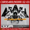 Carrosserie Kit voor HONDA CBR900 CBR954 RR CBR 954 900 RR CC 2002-2003 Body 61NO.16 CBR954RR CBR 900RR 954RR 900CC 02 03 CBR900RR CBR954-RR 2002 2003 Valerijen Roodgroen