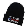 Lets Go Go Brankon Beanie Winter Hats 2024 Трамп вязаные шерстяные вышивка Шляпа президент Выборы Теплые колпачки универсальные EE