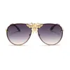 Man kvinna solglasögon sommar street mode solglasögon metall bee glasögon UV400 full ram 10 färg