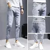 Four Seasons Men's Fashion Casual Jeans Straight Loose Retro Nostalgic Denim Trousers Youth Stretch Classic Slim-Leg Pants 210531