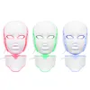 Ingen bieffekt 7 färger Photon PDT LED Facial Mask Face and Neck Mask Light Therapy för hudföryngring