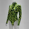 BKLD 2020 Outono Turtleneck Mulheres Manga Longa Leopardo Bodysuit One Piece Workout Jumpsuit Bodycon Party Clubwear Outfits Y0927