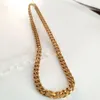 Новые двойные изогнутые кубинские цепные ожерелье Real 14k тонкие твердые золотые GF Men 24 "пользовательские 10 мм ширина толщины тяжелые