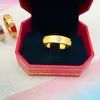 with box new Titanium Steel Gold silver love cz diamond Ring For Men Women Wedding Engagement lovers Jewelry size5-11