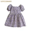 AMOUR DDMM filles imprimer robes été enfants mode fleur couleur robe pour bébé vêtements doux Costume 210715