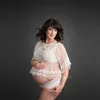 Kvinnor Sexig Lace Vit Casual Short Dress Maternity Klänningar för fotografering Gravid Photoshoot Photography Props Kläder Q0713