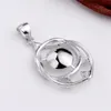 Ustawienia Pearl DIY wykonaj półkończone mocowania 925 Sterling Silver Wisiorek Wyczyść Cubic Cyrkon Biżuteria 5 sztuk