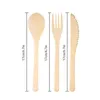 Disposable Dinnerware Bamboo Cutlery Set Include Knife, Fork and Spoon, Biodegradable Tableware