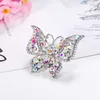 Rhinestone Butterfly Brosch Bröllopskristall Insect Bouquet Hijab Scarf Pin Women Smycken Gift