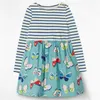 Jumping Meters Arrival Children's Cotton Dresses With Space Print Cute Pockets Princess Long Sleeve Baby Frock Fashion Dress 210529