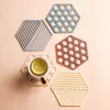 Mats & Pads Hexagon Placemat Thickened TPR Tableware Pad Universal Hollow Table Bowl Mat Cup Non-Slip Tablemat Kitchen Accessories