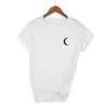 T-shirt femminile Crescent Moon Tasca Stampa da donna Tshirt Cotone Casual Funny Shirt per Lady Top Tee Hipster Tumblr Drop Ship