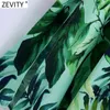 Vrouwen tropische groene bladeren print innerlijke sling jurk vrouwelijke spaghetti riem kant gespleten vestidos chique zomer jurken DS8278 210416