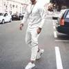 الخريف ملابس رياضية الرجال مجموعة الأزياء الصلبة رياضية الرياضة الدعاوى الذكور sweatsuit طويلة الأكمام تي شيرت + السراويل 2 قطعة مجموعات 211220