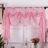 Budloom estilo europeu luxo tule valance cortina para sala de estar verde cozinha pura valência cortina para sala de estar 210913