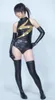 Sexy Vrouwen Korte Panty Pak Kostuums Met Lange Handschoen en Kousen 15 Kleur Glanzend Metallic Catsuit Kostuum Halloween party F256H