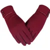 Rękawiczki bez palców Xeongkvi Europa Ameryka przyciski mody Mirco Velvet Mittens marka jesienna zima ekran dotykowy kobiety Handschoenen