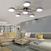 LED Ceiling Lights Modern Nordic Minimalist 220V Black And Wrought Iron Paint Lampshade Wooden Round Bedroom Living Room