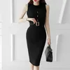 Women's summer Korean vest sexy sling slim slimming bottoming bag hip knitted dress Office Lady Sleeveless 210416